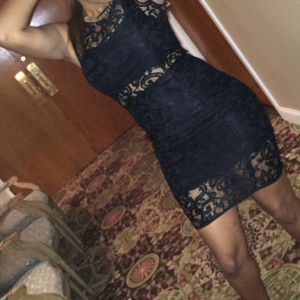 Black XOXO lace dress